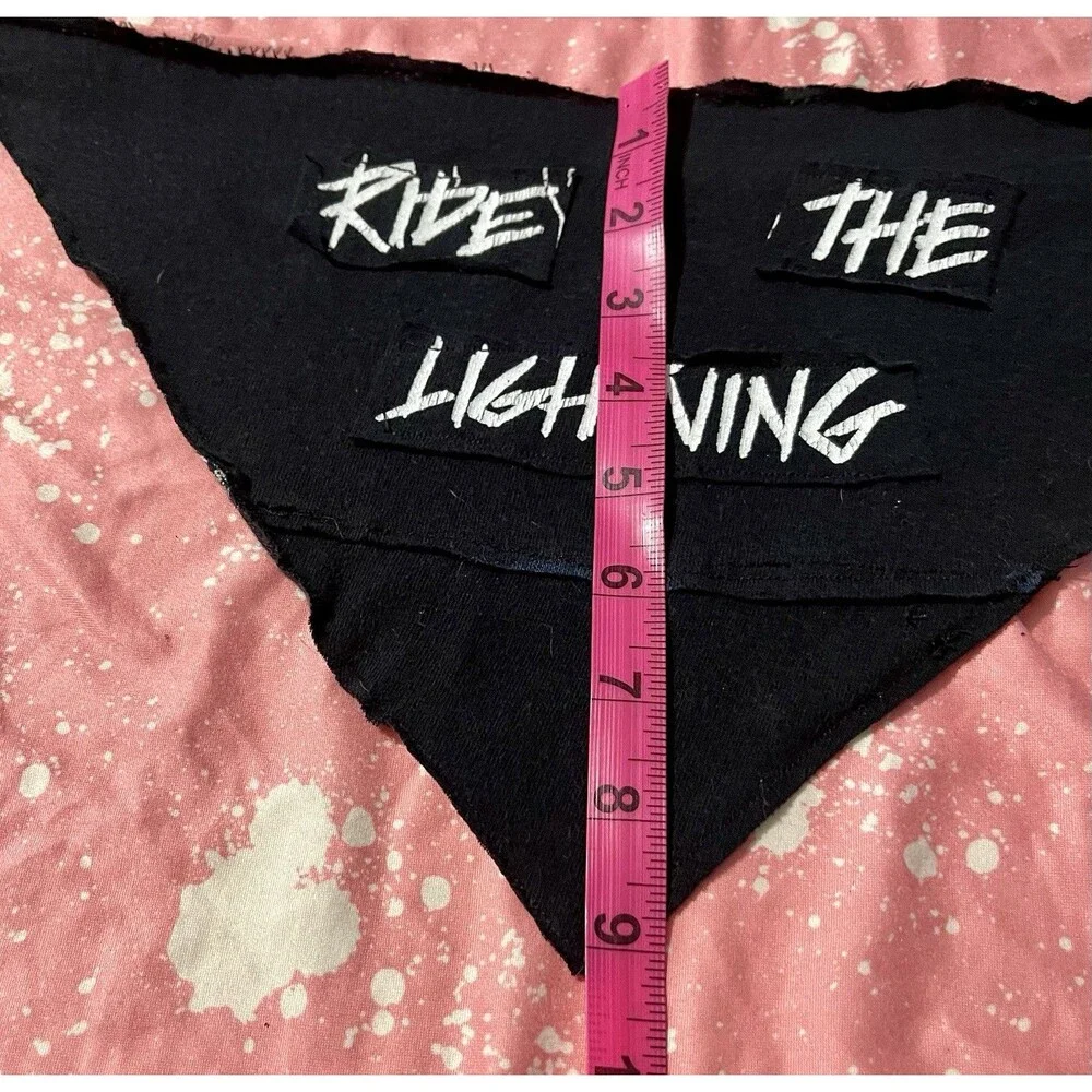 Ride The Lightning Metallica Upcycled Dog Bandana Size Medium Adjustable
